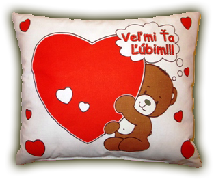 Vankúšik SVIETIACI -Veľmi Ťa Ľúbim,macko.