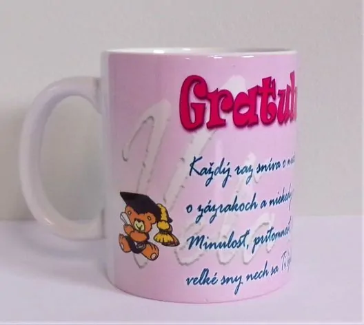 Šálka - Gratulujeme s mackom