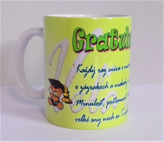 Šálka - Gratulujeme s mackom