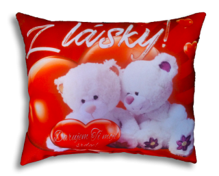 Vankúšik-Z lásky, biely mackovia