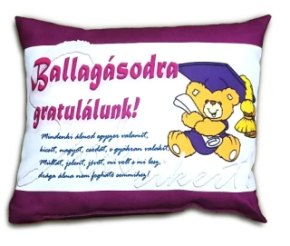 Díszpárna - Gratulálunk,mackó