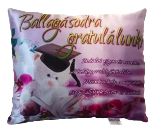 Díszpárna - Ballagásra gratulálunk,fehér mackó