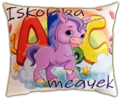 Díszpárna- Iskolába megyek,Unikornis